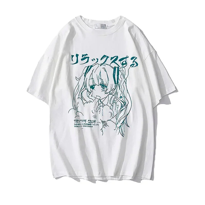 Japanese Harajuku Graphic Kawaii T Shirts Anime Print Oversized