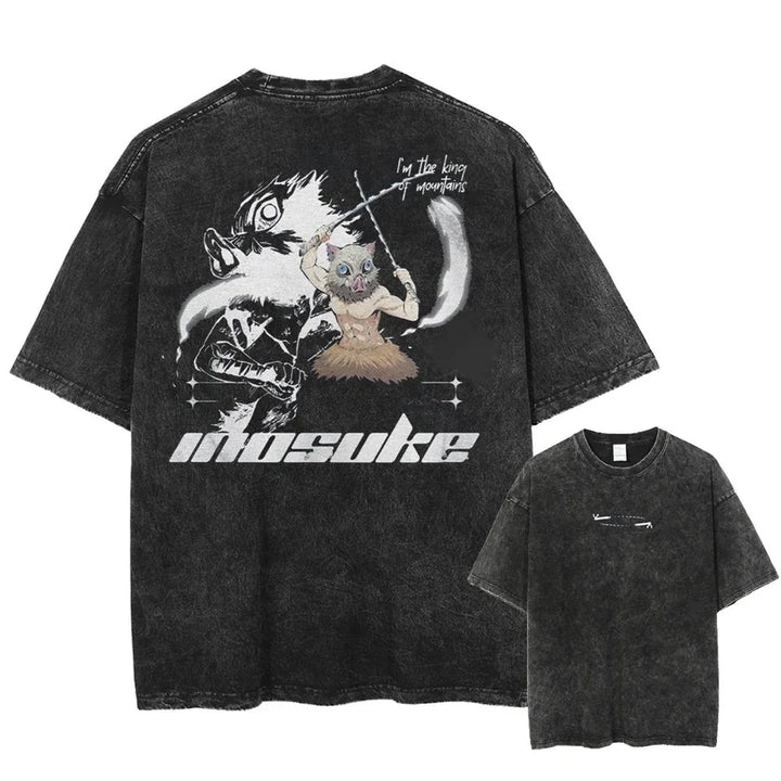 Vintage Washed Tshirts Anime Demon Slayer (xl-2xl-3xl)