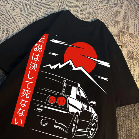 Japanese Style Car Culture GTR Racing T Shirts