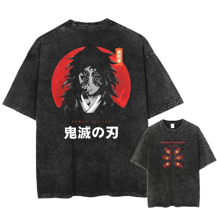 Vintage Washed Tshirts Anime Demon Slayer (xl-2xl-3xl)
