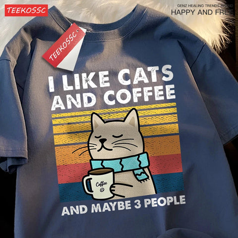 I Like Cats And Coffee T-Shirt