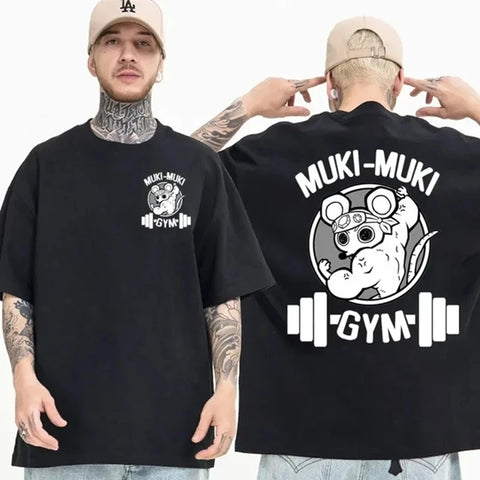 Anime Demon Slayer Print T-shirts Unisex Mice Muki Muki Gym