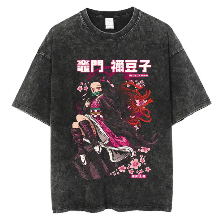 Summer Japanese Anime Print T-shirt (xl-2xl-3xl)