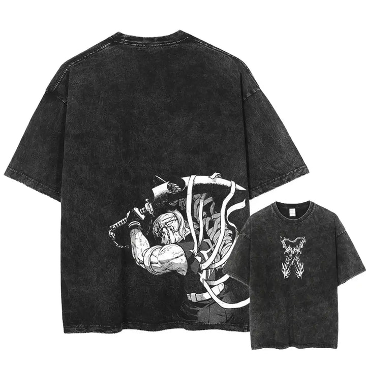 Vintage Washed Tshirts Anime Demon Slayer (S-M-L)