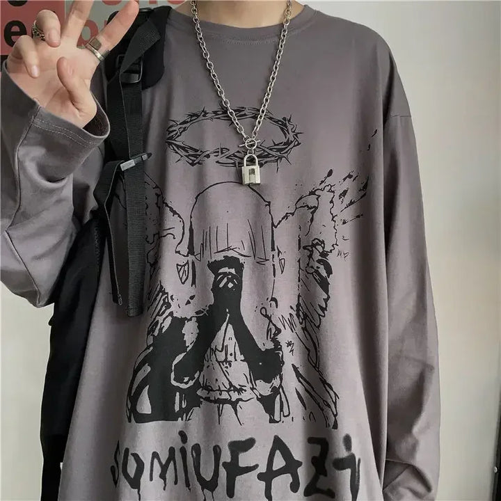 T-shirt Streetwear Oversized Long Sleeve Anime