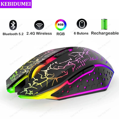 Bluetooth 5.2 Mouse RGB 2.4G Wireless