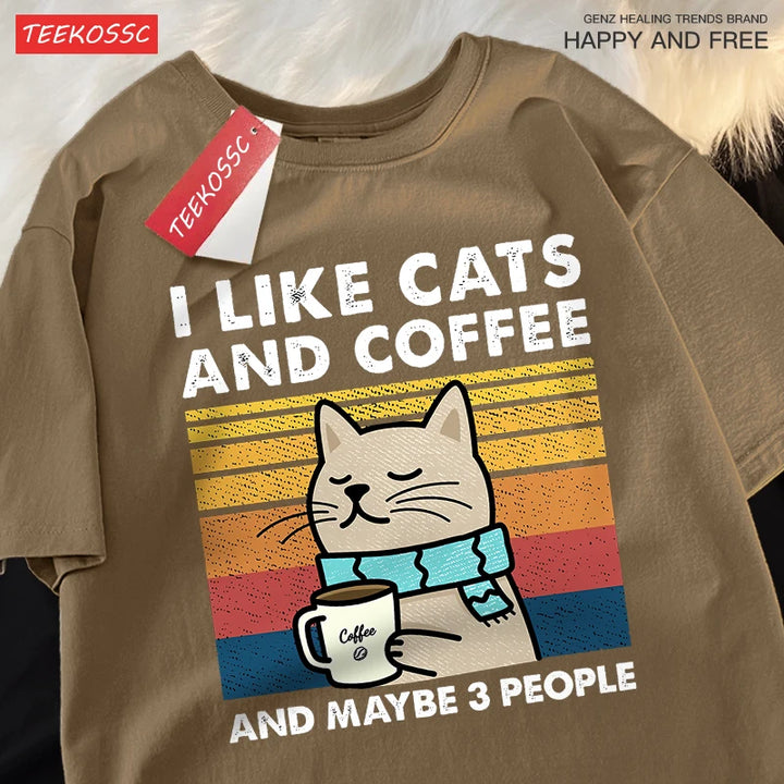 I Like Cats And Coffee T-Shirt