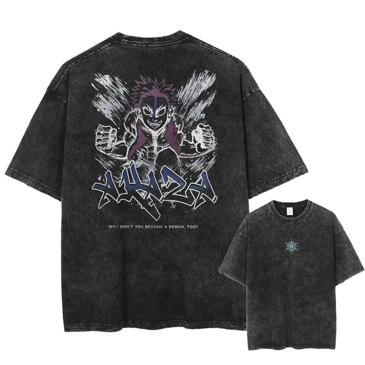 Vintage Washed Tshirts Anime Demon Slayer (S-M-L)