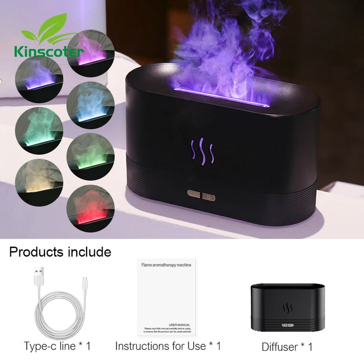 Humidifier Ultrasonic Essential Oil Flame Lamp Difusor