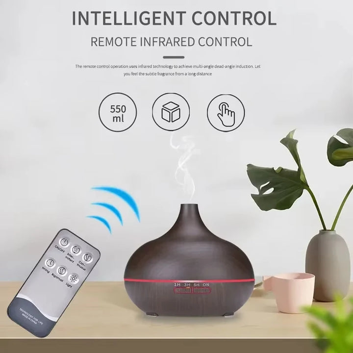 Air Humidifier Aromatherapy Essential Oil Diffuser Wood Grain