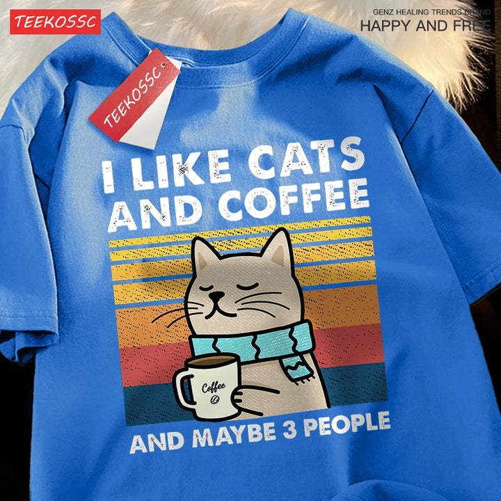 I Like Cats And Coffee T-Shirt