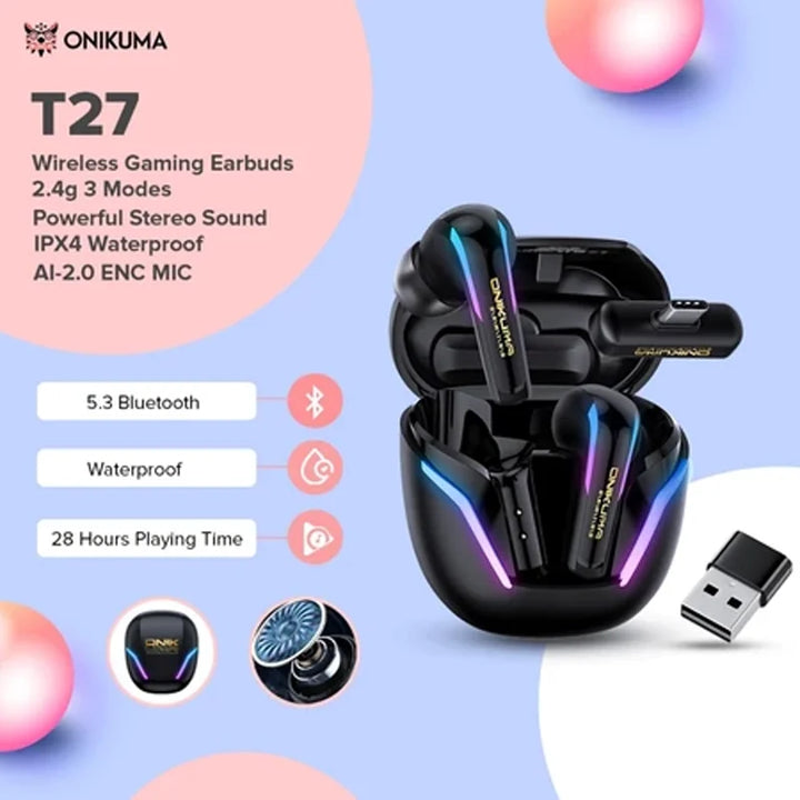 T27 dual-mode cool RGB gaming headphones