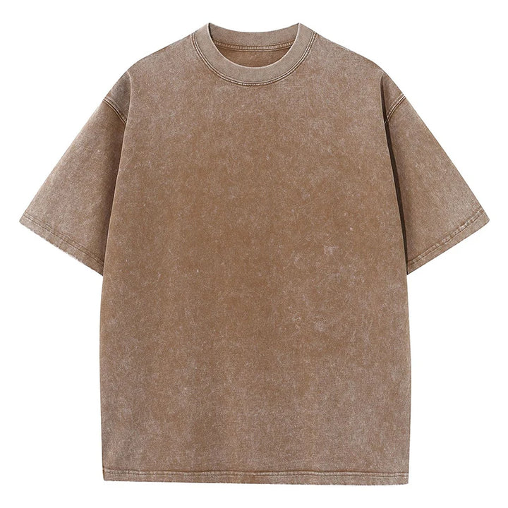 American Style Retro Heavyweight Solid Color T-shirt