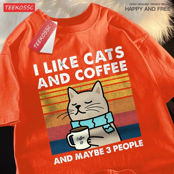 I Like Cats And Coffee T-Shirt