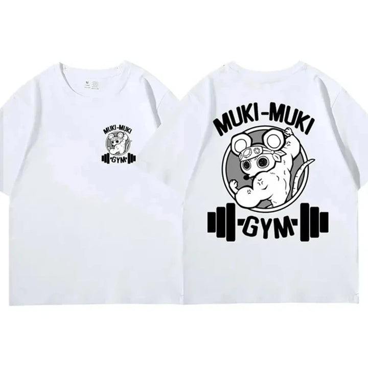 Anime Demon Slayer Print T-shirts Unisex Mice Muki Muki Gym