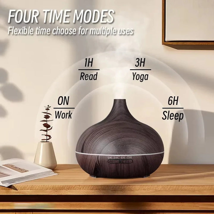 Air Humidifier Aromatherapy Essential Oil Diffuser Wood Grain