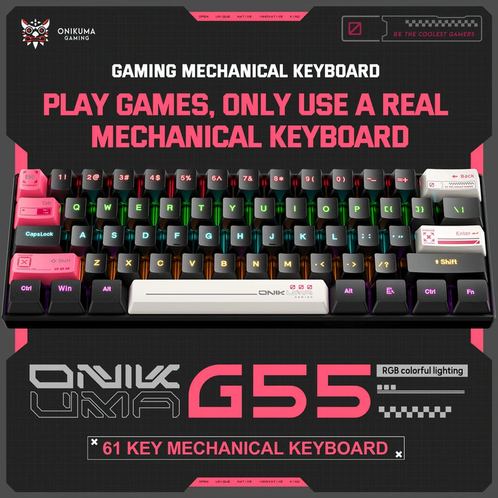 G55 Mechanical Gaming Keyboard 61 Keys Layout RGB Customized