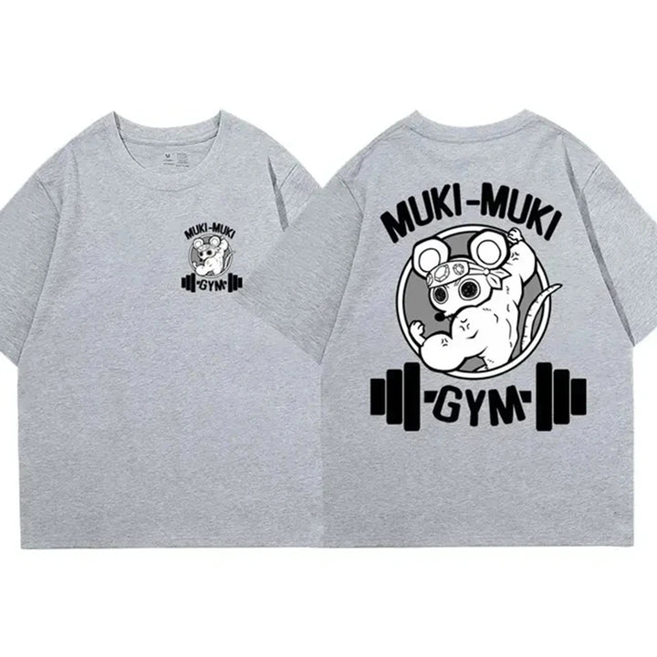 Anime Demon Slayer Print T-shirts Unisex Mice Muki Muki Gym