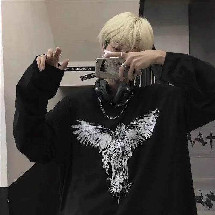 T-shirt Streetwear Oversized Long Sleeve Anime