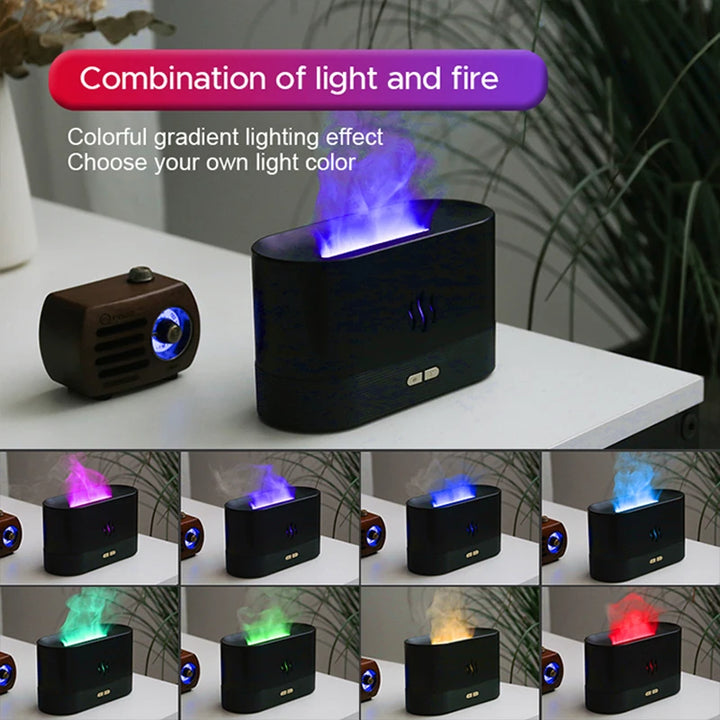 Humidifier Ultrasonic Essential Oil Flame Lamp Difusor