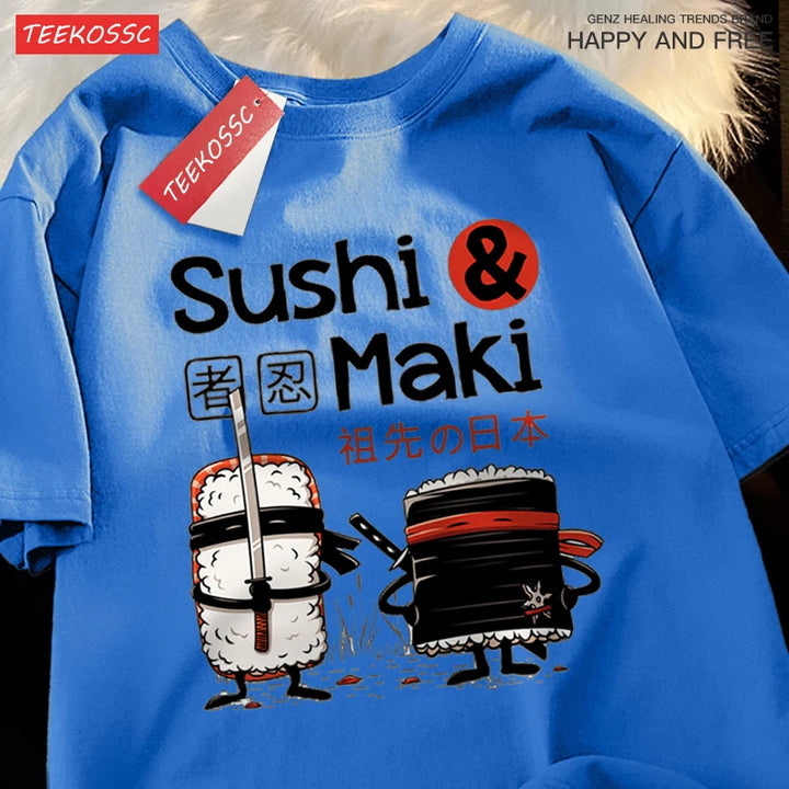Sushi Printing Tshirt Cotton Fashion Clothes Unisex