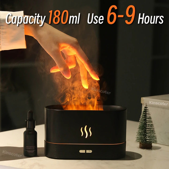 Humidifier Ultrasonic Essential Oil Flame Lamp Difusor