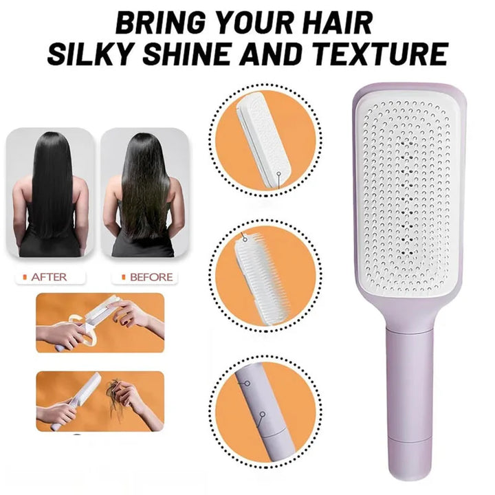 Self-Cleaning Hairbrush