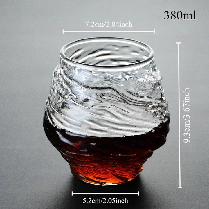 Japanese 3D Glacier Mountain Whiskey Glass Set