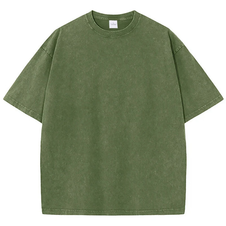 American Style Retro Heavyweight Solid Color T-shirt