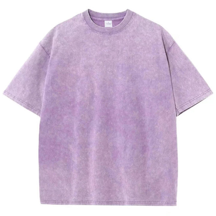 American Style Retro Heavyweight Solid Color T-shirt