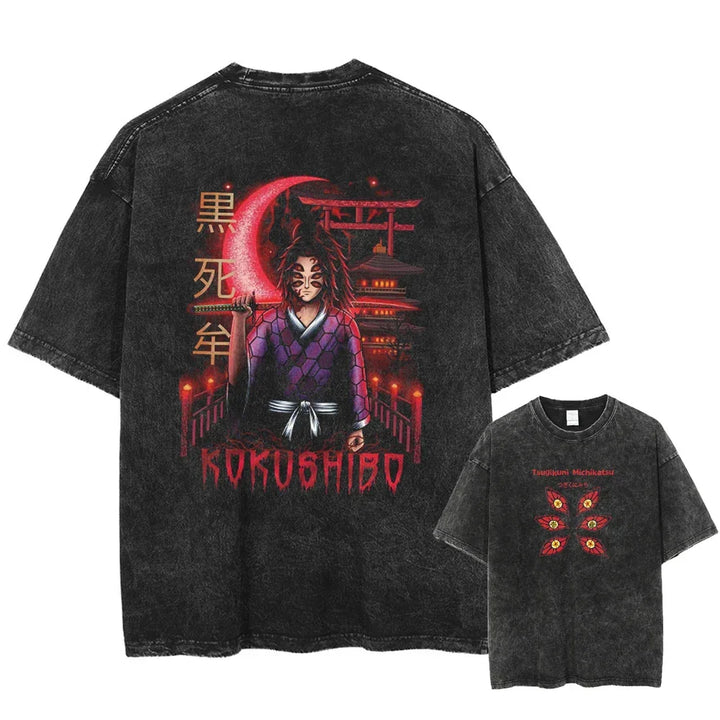 Vintage Washed Tshirts Anime Demon Slayer (xl-2xl-3xl)