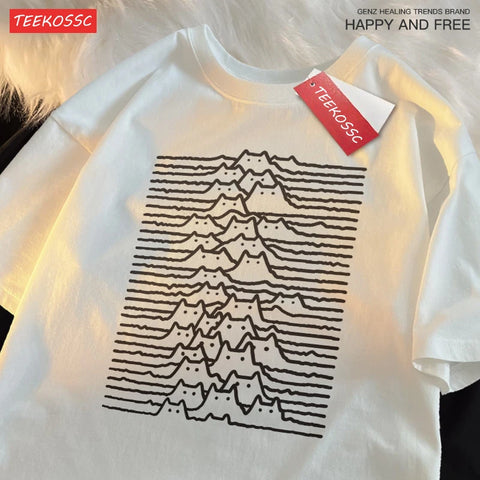 Cat Group Mountain Cartoon Cotton Trendy Summer