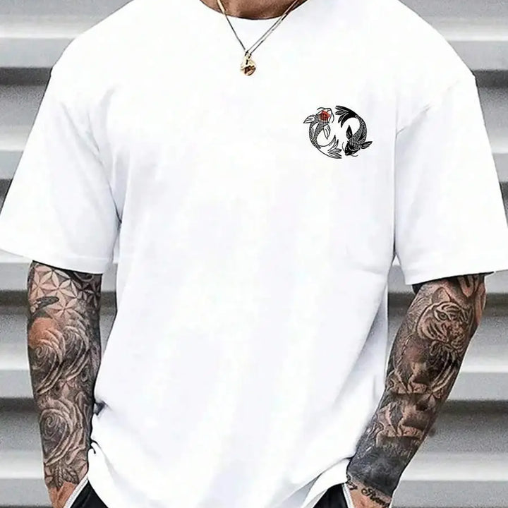 Japanese Koi Harajuku Illustration Pattern T-Shirt