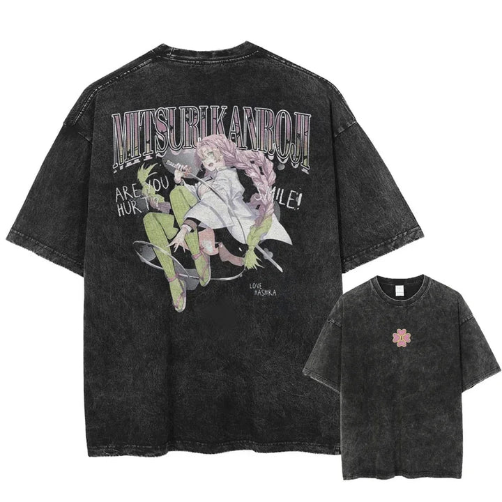 Vintage Washed Tshirts Anime Demon Slayer (xl-2xl-3xl)