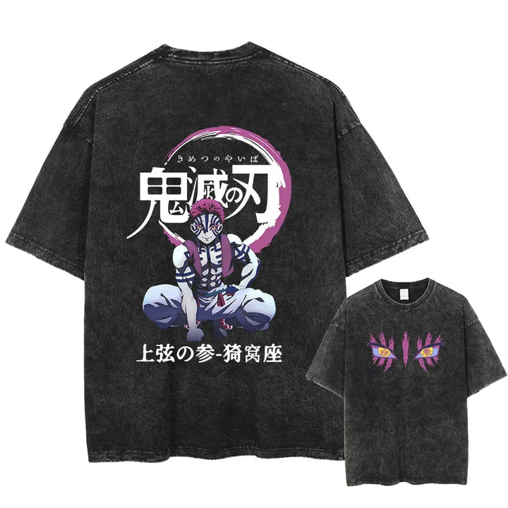 Vintage Washed Tshirts Anime Demon Slayer (xl-2xl-3xl)