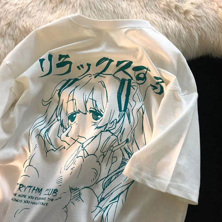 Japanese Harajuku Graphic Kawaii T Shirts Anime Print Oversized