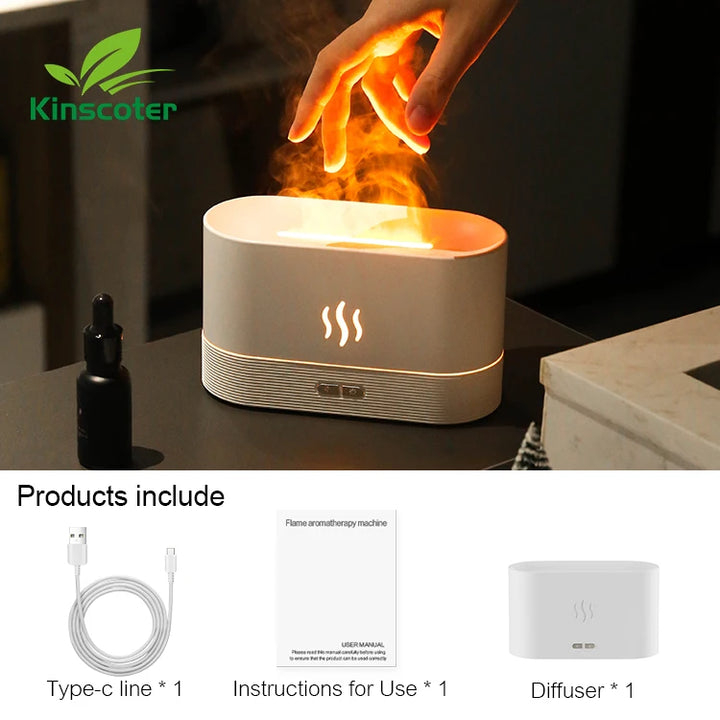 Humidifier Ultrasonic Essential Oil Flame Lamp Difusor