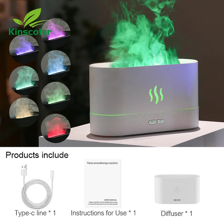 Humidifier Ultrasonic Essential Oil Flame Lamp Difusor