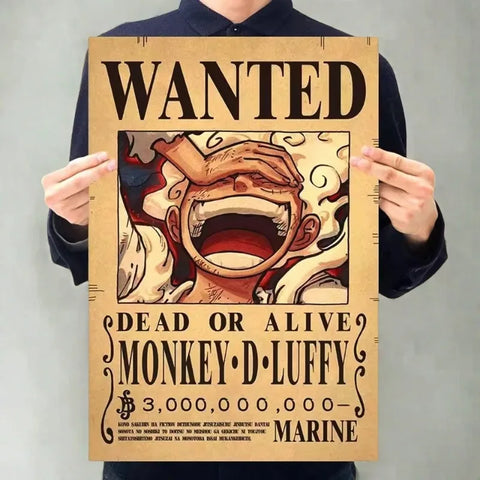 Anime Figures One Piece Posters Vintage Living Room Wall Decoration Sticker