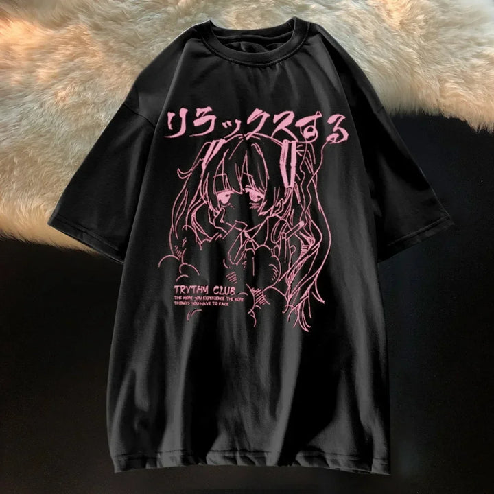 Japanese Harajuku Graphic Kawaii T Shirts Anime Print Oversized