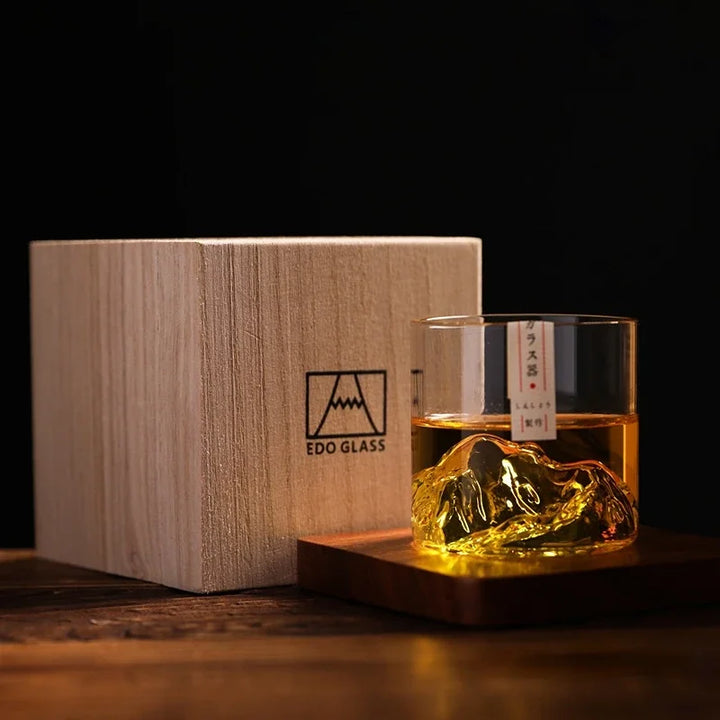 Japanese 3D Glacier Mountain Whiskey Glass Set