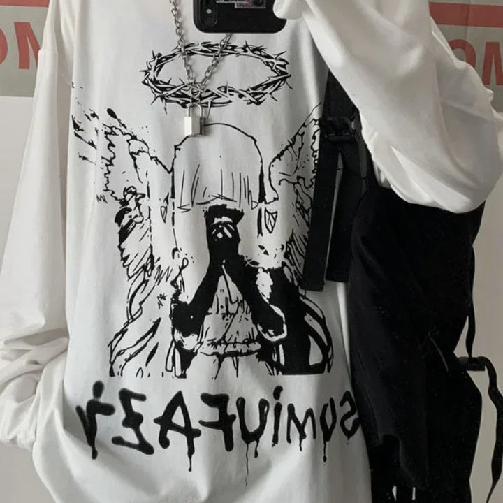 T-shirt Streetwear Oversized Long Sleeve Anime