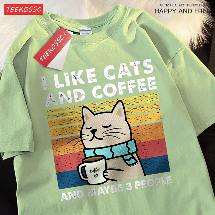 I Like Cats And Coffee T-Shirt