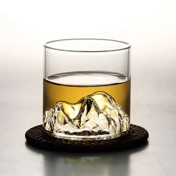 Japanese 3D Glacier Mountain Whiskey Glass Set