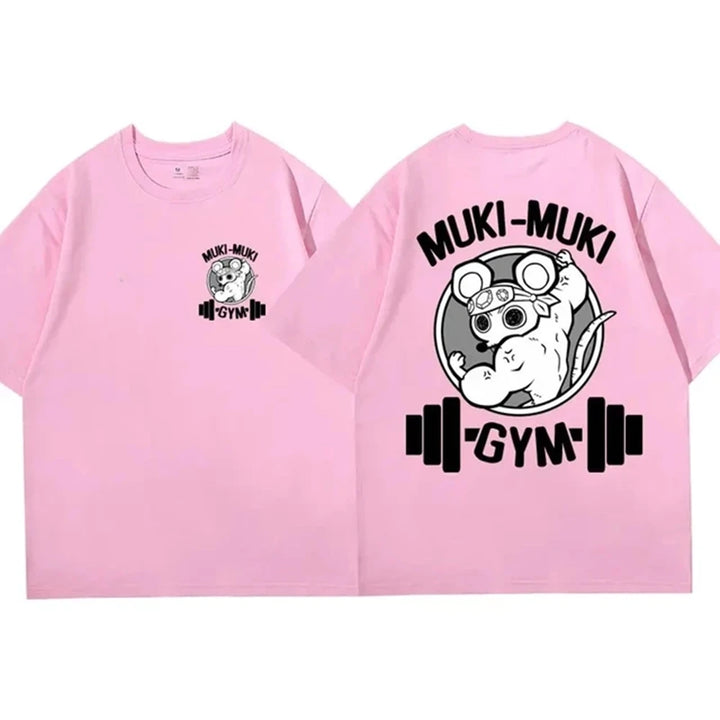 Anime Demon Slayer Print T-shirts Unisex Mice Muki Muki Gym