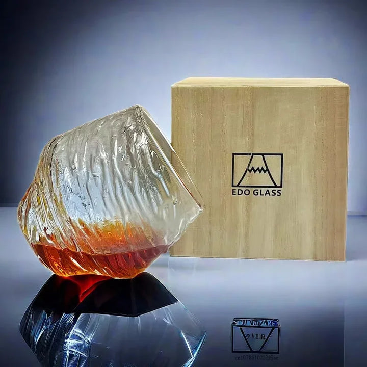 Japanese 3D Glacier Mountain Whiskey Glass Set
