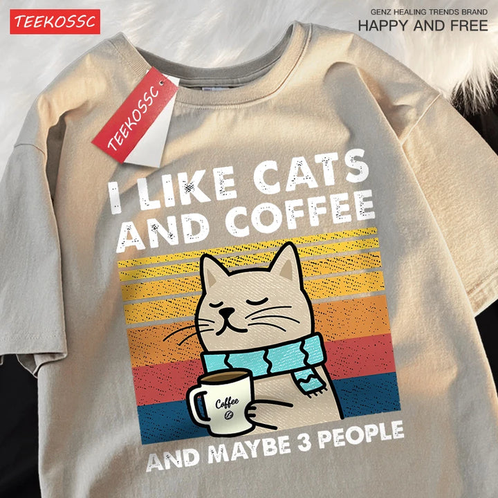 I Like Cats And Coffee T-Shirt