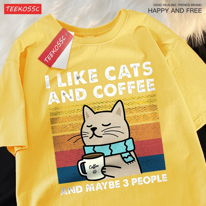 I Like Cats And Coffee T-Shirt