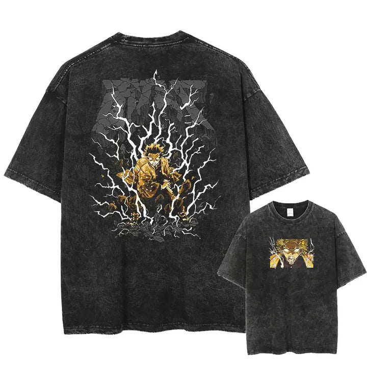 Vintage Washed Tshirts Anime Demon Slayer (xl-2xl-3xl)