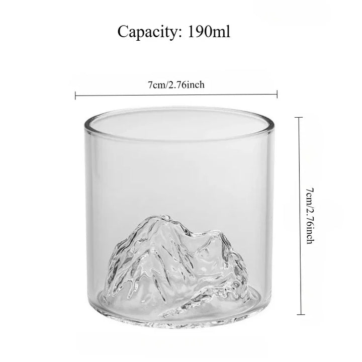 Japanese 3D Glacier Mountain Whiskey Glass Set